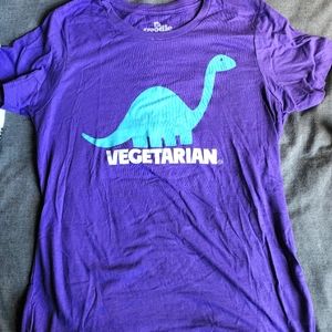 NEW L Goodie Two Sleeves Purple Vegetarian Herbivore T-shirt